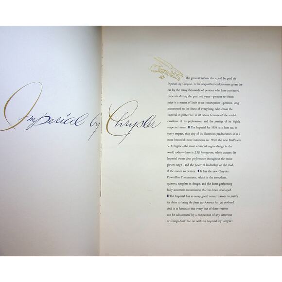 1954 Chrysler Imperial Original Promotional Brochure - Sedan Newport - Picture 4 of 8